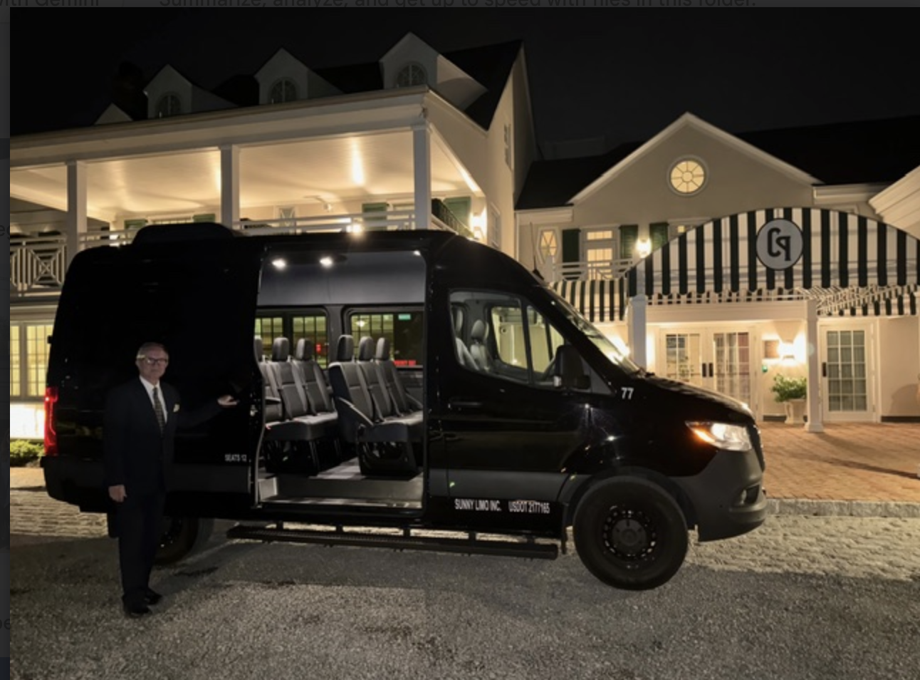Professional chauffeur with luxury van